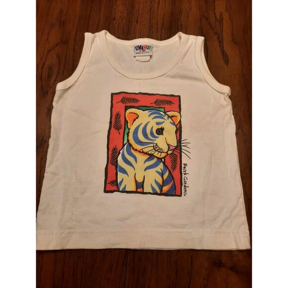 Vintage Busch Garden Tank Top Tiger Graphic Toddler 2T Made in USA - Picture 1 of 7